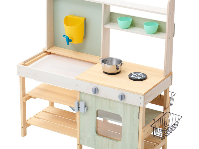 Wooden Mud Kitchen Outdoor Toy Play Kitchen Set for Kids Pretend Playset