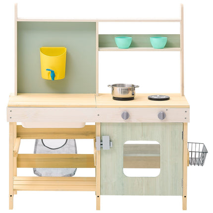 Wooden Mud Kitchen Outdoor Toy Play Kitchen Set for Kids Pretend Playset