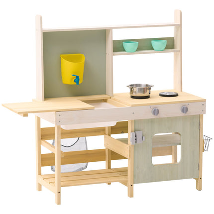 Wooden Mud Kitchen Outdoor Toy Play Kitchen Set for Kids Pretend Playset