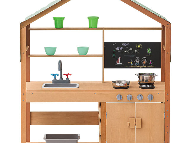 Wooden Mud Kitchen Outdoor Toy Play Kitchen Set for Kids Pretend Playset
