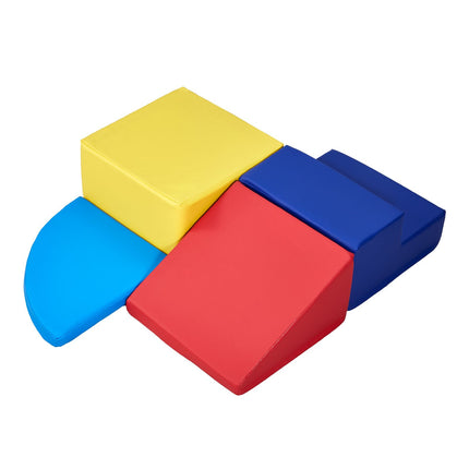 Climbing Toys, 4-Piece Set, Foam Climbing Toys for Toddlers 6 Months to 3 Years Old, PU Leather Climbing Blocks, Indoor Climb and Crawl Activity Playset for Crawling & Sliding, Easy to Clean