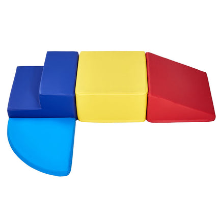 Climbing Toys, 4-Piece Set, Foam Climbing Toys for Toddlers 6 Months to 3 Years Old, PU Leather Climbing Blocks, Indoor Climb and Crawl Activity Playset for Crawling & Sliding, Easy to Clean