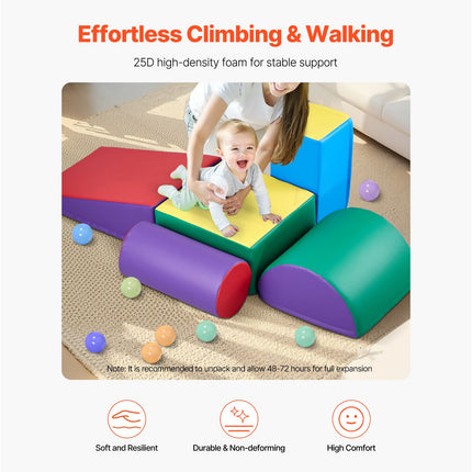 Climbing Toys 5 Piece Foam Climbing Blocks for Toddlers and Preschoolers