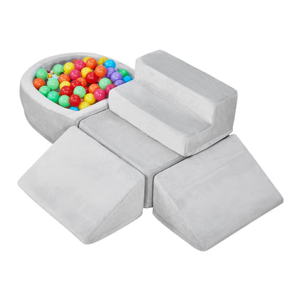 Climbing Toys, 5-Piece Set, Foam Climbing Blocks for Toddlers 6 Months to 3 Years, Baby Climbing Blocks with Ball Pit (Balls Not Included), Indoor Climb and Crawl Activity Playset for Crawling