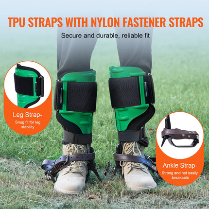 Tree Climbing Spikes, 1 Pair Alloy Steel Climbing Spurs, 350lbs Load Capacity Tree Climbing Gear with Straps and Spike Protectors, Arborist Equipment for Climbers, Hunting, Fruit Picking, Green