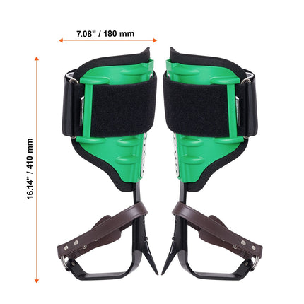 Tree Climbing Spikes, 1 Pair Alloy Steel Climbing Spurs, 350lbs Load Capacity Tree Climbing Gear with Straps and Spike Protectors, Arborist Equipment for Climbers, Hunting, Fruit Picking, Green