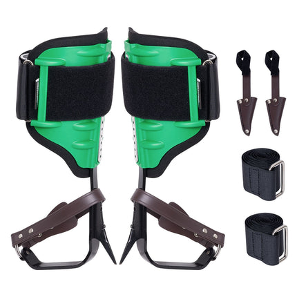 Tree Climbing Spikes, 1 Pair Alloy Steel Climbing Spurs, 350lbs Load Capacity Tree Climbing Gear with Straps and Spike Protectors, Arborist Equipment for Climbers, Hunting, Fruit Picking, Green