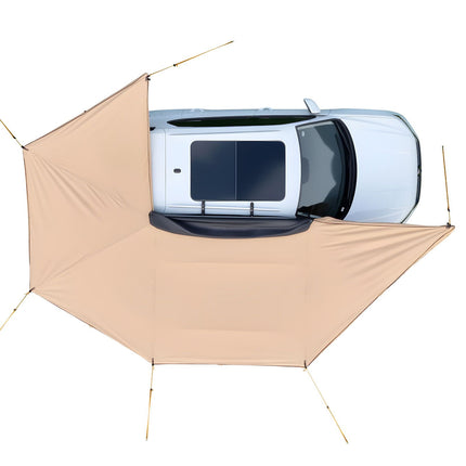 270 Degree Awning, 12.4 ㎡ Driver Side Vehicle Awning, Waterproof UV50+ Car Side Awnings with Carry Bag, All-Weather Free-Standing Overland Awnings Car Shelter for SUV Van Truck Camping