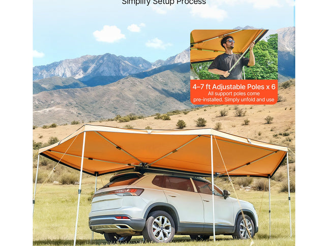 Driver-Side Vehicle Awning with Carry Bag – 270°, 12.4m², Waterproof, UV50+
