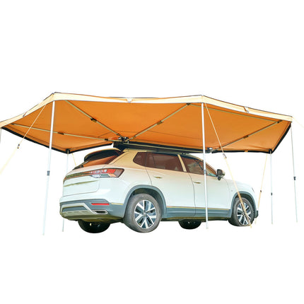 270 Degree Awning, 12.4 ㎡ Driver Side Vehicle Awning, Waterproof UV50+ Car Side Awnings with Carry Bag, All-Weather Free-Standing Overland Awnings Car Shelter for SUV Van Truck Camping