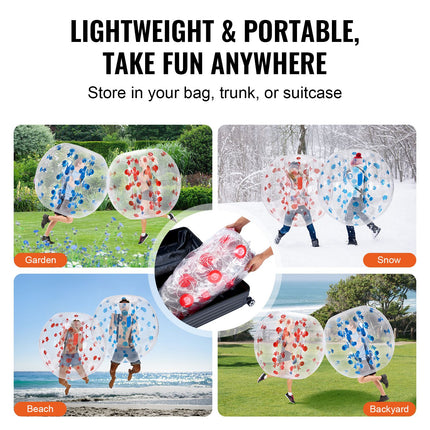 Inflatable Bumper Balls 2-Pack, 4FT/1.2M Body Sumo Zorb Balls for Teen & Adult, 0.8mm Thick PVC Human Hamster Bubble Balls for Outdoor Team Gaming Play, Bumper Bopper Toys for Garden, Yard, Park