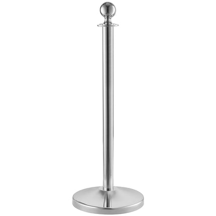 Stanchion Post with Velvet Rope, 4-Pack Crowd Control Stanchion with 2PCS 5FT Red Velvet Ropes, Stainless Steel Queue Barrier Line Divider with Fillable Plastic Base, Ball Top for Wedding Museum
