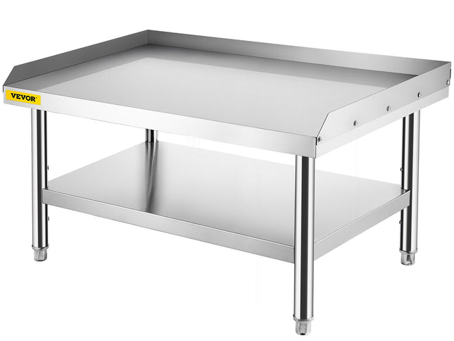 VEVOR Stainless Steel Equipment Grill Stand, 122 x 76 x 61cm Stainless Table, Grill Stand Table with Adjustable Storage Undershelf, Equipment Stand Grill Table for Hotel, Home, Restaurant Kitchen