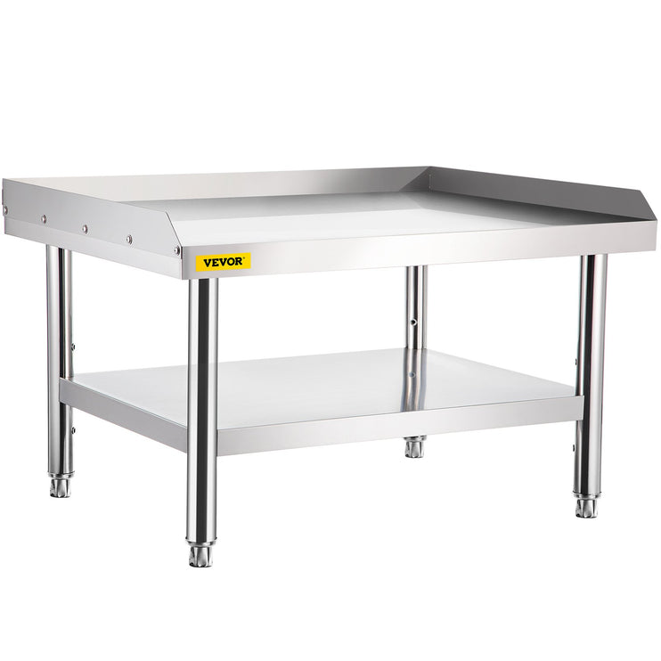 VEVOR Stainless Steel Equipment Grill Stand, 152x76x61 cm Stainless Table, Grill Stand Table with Adjustable Storage Undershelf, Equipment Stand Grill Table for Hotel, Home, Restaurant Kitchen