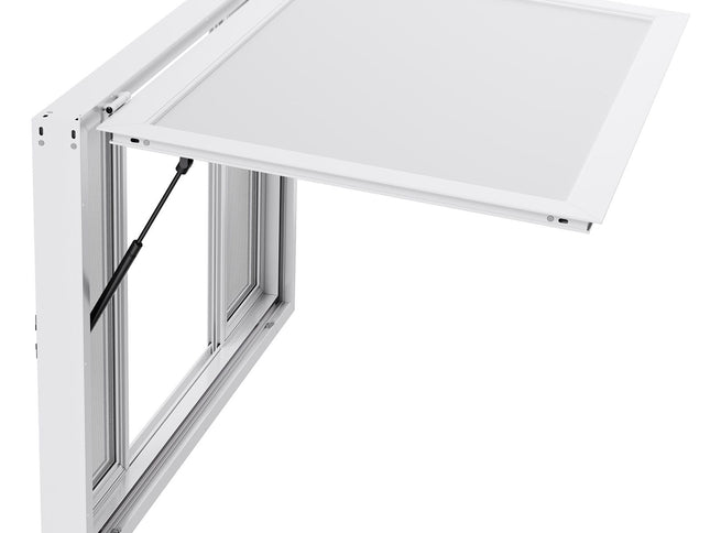 Concession Window 1346x838 mm, Aluminum Alloy Service Window for Food Truck, Up to 85 Degrees Stand Serving Window with 4 Sliding Windows, Awning Door, and Drag Hook, for Concession Trailers