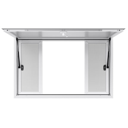 Aluminium Food Truck Concession Window with 4 Sliding Windows & Awning Door ‚Äì 1346 x 838mm, 85¬∞ Opening