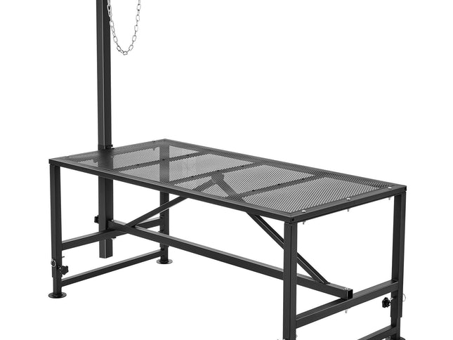 VEVOR Goat & Sheep Stand, 47x23 inch Livestock Stand, Metal Livestock Milking and Shearing Stand 21" to 33" Adjustable Height, with Headpiece and Nose Loop, 500lbs Loading Weight, Black