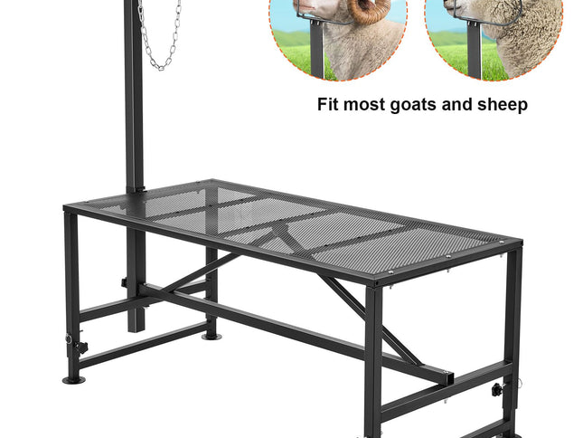 Goat & Sheep Milking and Shearing Stand ‚Äì 51x23 inch, 21‚Äì33in Height, 500lbs Capacity, Black