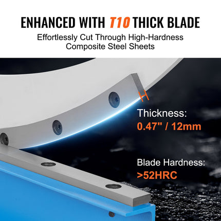 VEVOR 800mm Manual Hand Plate Shear for Metal Sheet Processing, Benchtop Cutter with Q235 Material, for Crafts Thick Steel Crafting, Heavy Duty Roll Press Machine for Builders, DIY Enthusiasts