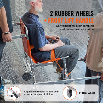 Foldable Aluminium Emergency Stair Evacuation Chair ‚Äì 2 Wheels, 159kg Capacity