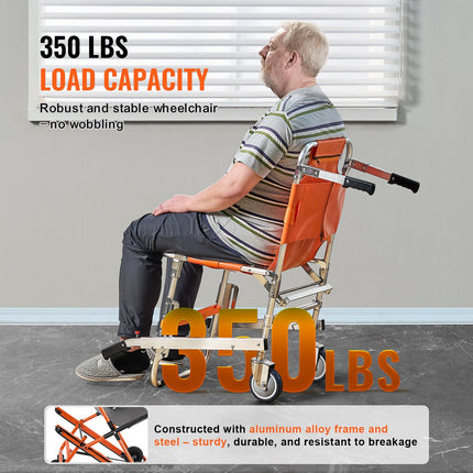 Foldable Aluminium Emergency Stair Evacuation Chair ‚Äì 2 Wheels, 159kg Capacity
