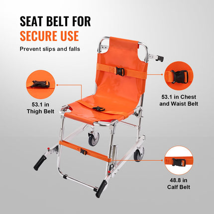 Foldable Aluminium Emergency Stair Evacuation Chair ‚Äì 2 Wheels, 159kg Capacity