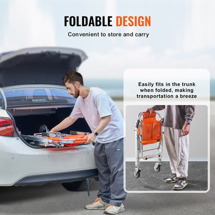 Foldable Aluminium Emergency Stair Evacuation Chair ‚Äì 2 Wheels, 159kg Capacity