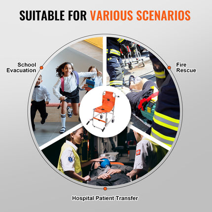 Foldable Aluminium Emergency Stair Evacuation Chair ‚Äì 2 Wheels, 159kg Capacity