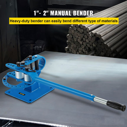 YP-9 Manual Bender, Soild Round Square Bar Metal Bender with 7 Bending Dies, Metal Rod Bar Bender Bending Tool for Construction Site Auto Repair