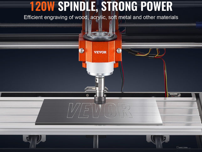 CNC Router Machine, 120W, 3 Axis GRBL Control Wood Engraving Carving Milling Machine Kit, 11.81 x 7.87 x 2.83 in / 300 x 200 x 72 mm Working Area 1200 RPM for Wood Acrylic MDF PVC Plastic Foam