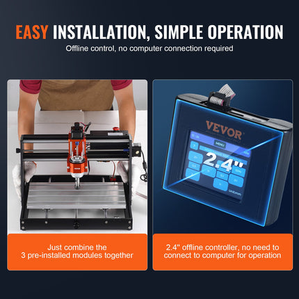 CNC Router Machine, 120W, 3 Axis GRBL Control Wood Engraving Carving Milling Machine Kit, 11.81¬†x 7.87¬†x 2.83 in / 300¬†x 200¬†x 72¬†mm Working Area 1200 RPM for Wood Acrylic MDF PVC Plastic Foam