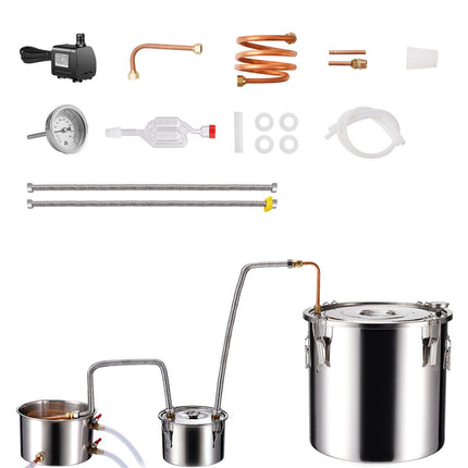 Moonshine Still Water Alcohol Distiller 13.2Gal w/Thumper Keg & Water Pump