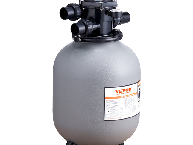 Sand Filter, 16-inch, 406.4mm, Up to 35 GPM Flow Rate, Above Inground Swimming Pool Sand Filter System with 7-Way Multi-Port Valve, Filter, Backwash, Rinse, Recirculate, Waste, Winter, Closed Functions
