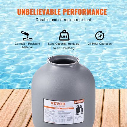 Swimming Pool Sand Filter with 7-Way Valve ‚Äì 16in/406.4mm, Up to 35 GPM