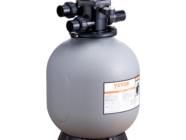 Sand Filter, 19-inch, 482.6mm, Up to 45 GPM Flow Rate, Above Inground Swimming Pool Sand Filter System with 7-Way Multi-Port Valve, Filter, Backwash, Rinse, Recirculate, Waste, Winter, Closed Functions