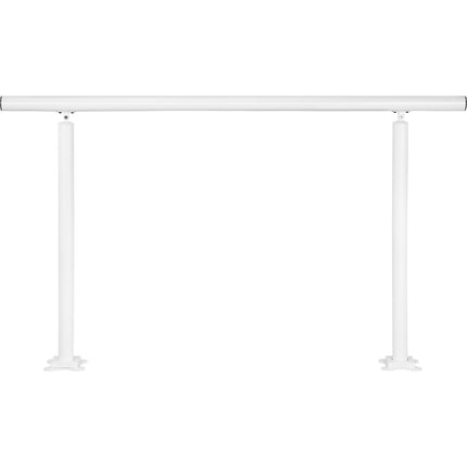 Outdoor Stair Railing Kit, 5 FT Handrails 0-5 Steps, Adjustable Angle White Aluminum Stair Hand Rail for The Elderly, Handrails for Outdoor Steps