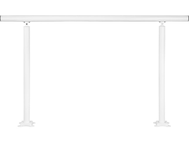Outdoor Stair Railing Kit, 5 FT Handrails 0-5 Steps, Adjustable Angle White Aluminum Stair Hand Rail for The Elderly, Handrails for Outdoor Steps