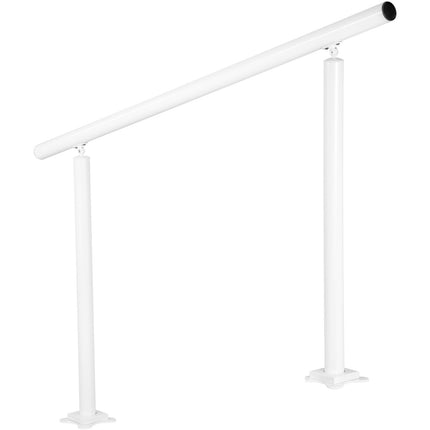 Outdoor Stair Railing Kit, 5 FT Handrails 0-5 Steps, Adjustable Angle White Aluminum Stair Hand Rail for The Elderly, Handrails for Outdoor Steps