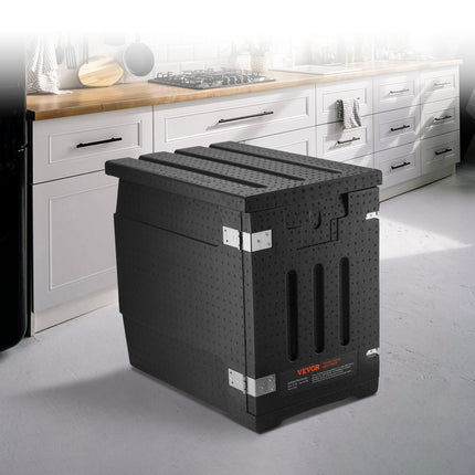 VEVOR Insulated Food Pan Carrier, 90L Hot Box for Catering, LLDPE Food Box Carrier with Double Buckles, Front Loading Food Warmer for Restaurant, Canteen, etc.