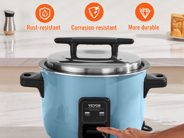 Commercial Rice Cooker, 60-Cup Rice Cooker, 13 Liter Large Rice Cooker and Warmer with Nonstick Inner Pot, Fast Cooking and 24-Hour Keep Warm, with Rice Cup and Paddle, for Restaurant