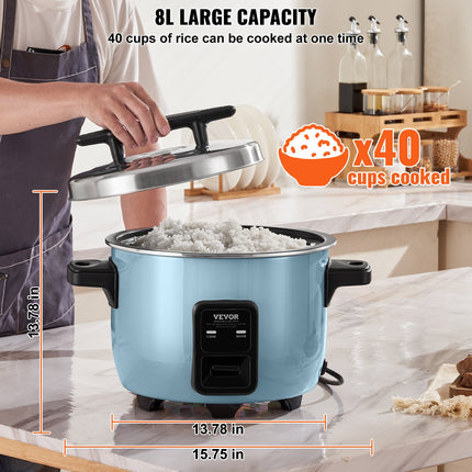 Commercial Rice Cooker & Warmer ‚Äì 8L, 40 Cups, Nonstick Pot, 24-Hour Keep Warm