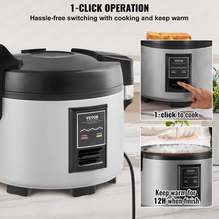 Commercial Rice Cooker & Warmer ‚Äì 9L, 45 Cups, Nonstick Pot, 12-Hour Keep Warm