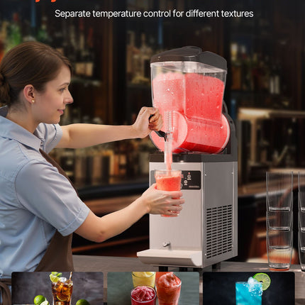 VEVOR 12L Commercial Slushy Machine Margarita Smoothie Frozen Drink Maker
