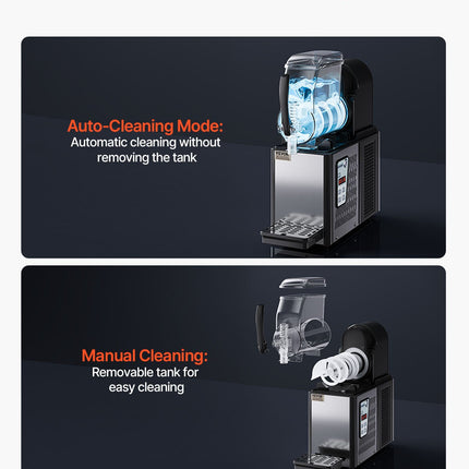 VEVOR Commercial Slushy Machine, 4L Single Tank Frozen Drink Machine, 16 Cups Stainless Steel Margarita Smoothie Frozen Drink Maker, Slushie Maker for Home Party Restaurants Cafe Bars