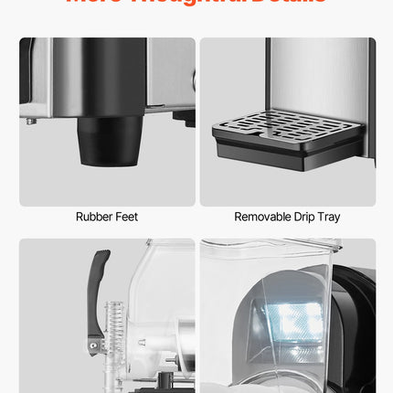 VEVOR Commercial Slushy Machine, 4L Single Tank Frozen Drink Machine, 16 Cups Stainless Steel Margarita Smoothie Frozen Drink Maker, Slushie Maker for Home Party Restaurants Cafe Bars