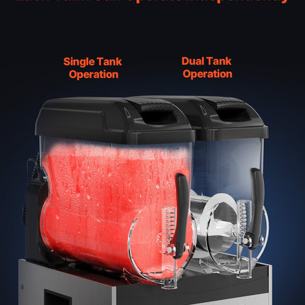 VEVOR 12Lx2 Tank Commercial Slushy Machine Margarita Smoothie Frozen Drink Maker