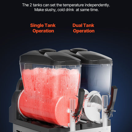 VEVOR 12Lx2 Tank Commercial Slushy Machine Margarita Smoothie Frozen Drink Maker