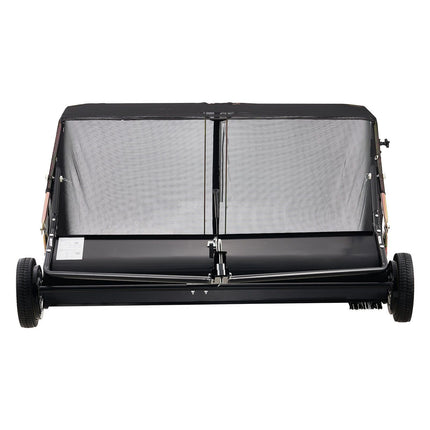 26.7 cm Tow Behind Lawn Sweeper, 26 cu.ft. Large Yard Sweeper, Adjustable Sweeping Height, Heavy Duty Leaf & Grass Collector with Dumping Rope, Pull Behind Sweepers for Debris Grass Clippings
