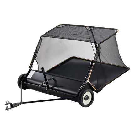 26.7 cm Tow Behind Lawn Sweeper, 26 cu.ft. Large Yard Sweeper, Adjustable Sweeping Height, Heavy Duty Leaf & Grass Collector with Dumping Rope, Pull Behind Sweepers for Debris Grass Clippings