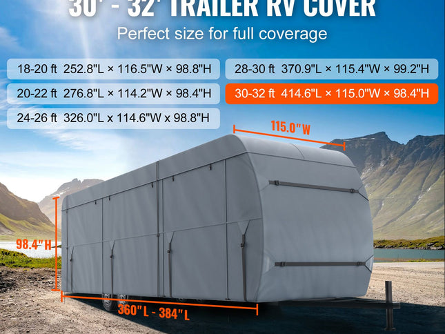 4-Layer Non-Woven Class A RV Cover with Storage Bag & Patches – 9.1–9.8m, Waterproof